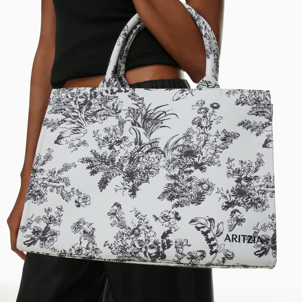 Aritzia Black and White Floral Women's Bag